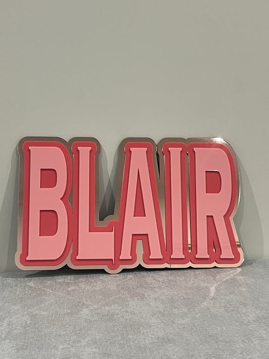 Custom Acrylic Name Sign – Triple Layer (Kids Room Decor)